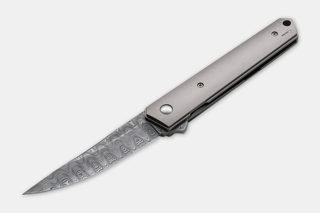 Boker Kwaiken Damascus Titanium Liner Lock Knife