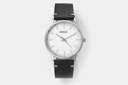 1697E (white dial, black leather strap)