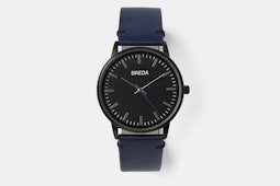 1697G (black case, black dial, blue leather strap)