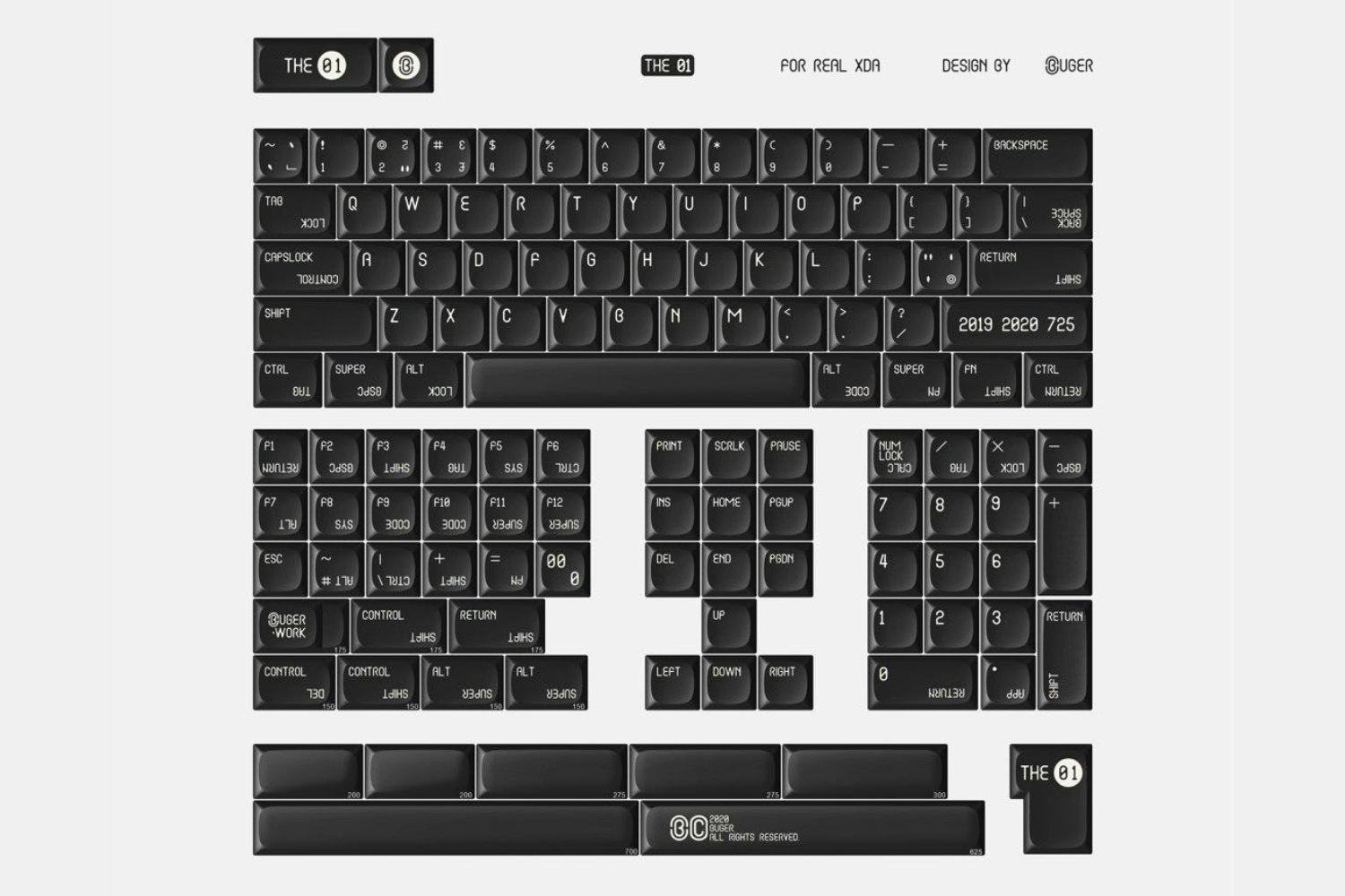 Buger TH01 XDA Dye-Subbed PBT Keycap Set