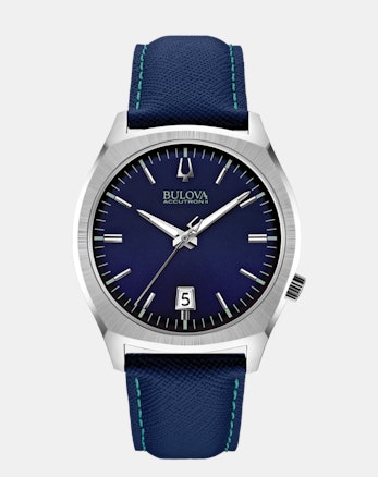 Blue dial, blue leather 96B212 
