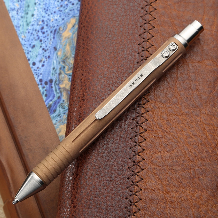 Jim Burke Custom MAP Multiple Application Pen, Silver with Blue Accents,  5.125 Overall - KnifeCenter - Discontinued