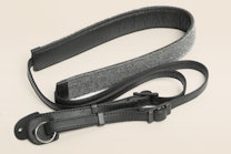 Charcoal Baby Alpaca Wool/Black Leather with 2.5cm Neck (+ $14)