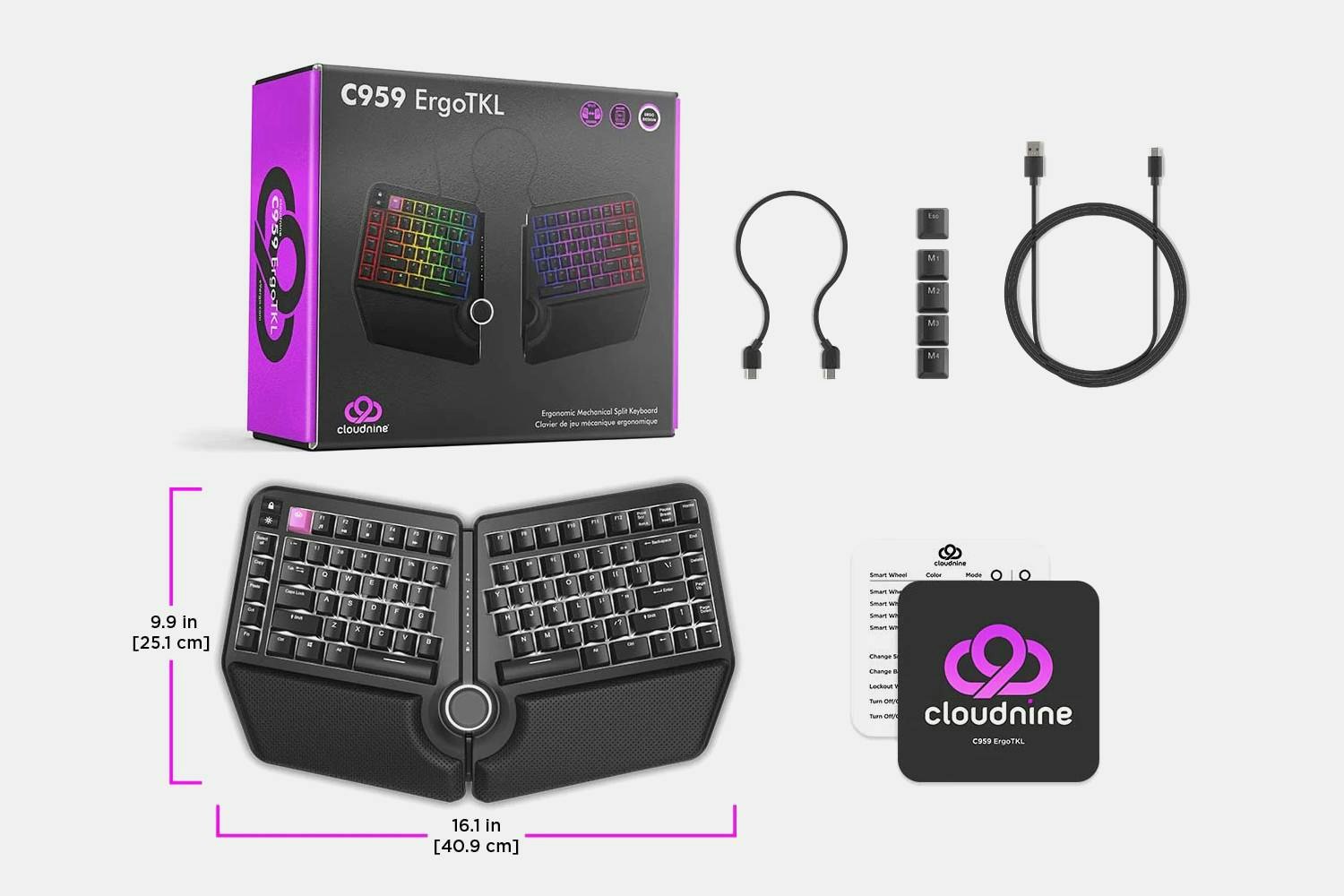 Cloud Nine ErgoTKL Ergonomic Split Mechanical Keyboard