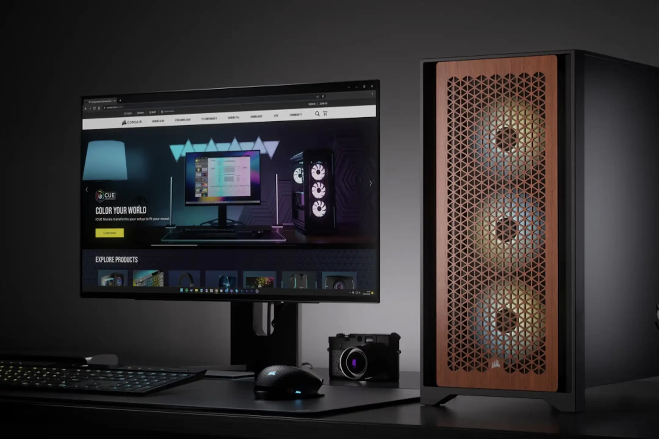 CORSAIR 4000D Series Wooden PC Case Front Panel | Battlestations ...