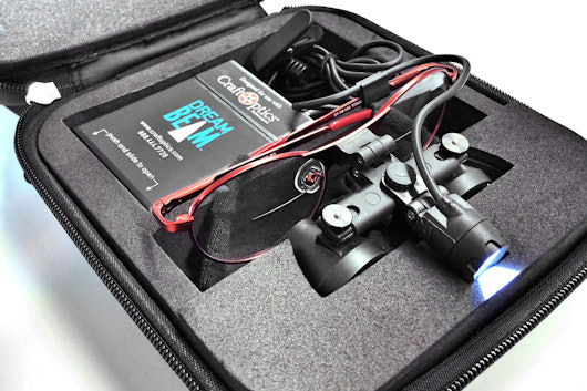 Large case included when purchasing both glasses and light
