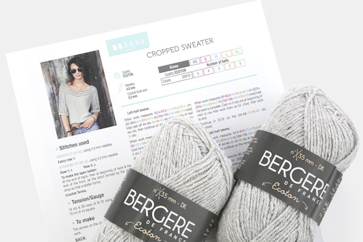 Cropped Sweater Kit by Bergere De France