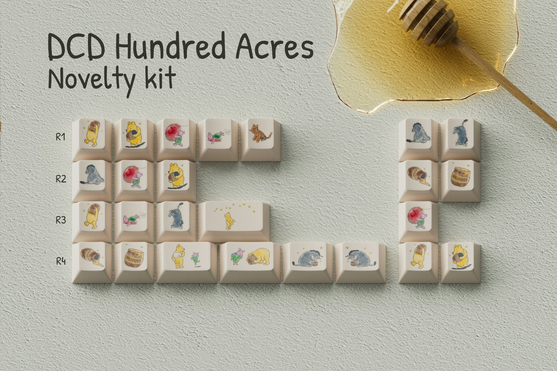 Drop + Bees. Keys DCD Hundred Acres Keycap Set - Novelties Kit