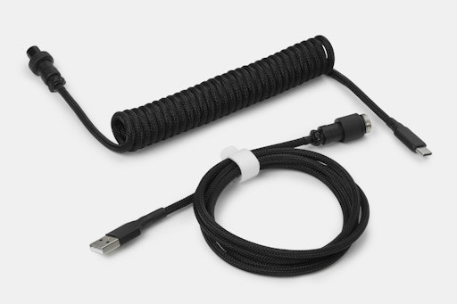 Drop Black and White Coiled Keyboard Cable