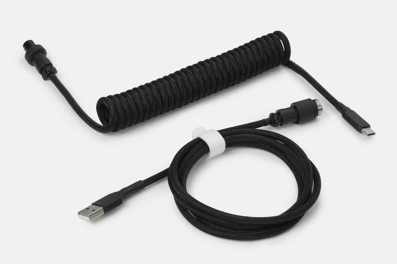 Drop Black and White Coiled Keyboard Cable - YC8 | Mechanical Keyboards ...