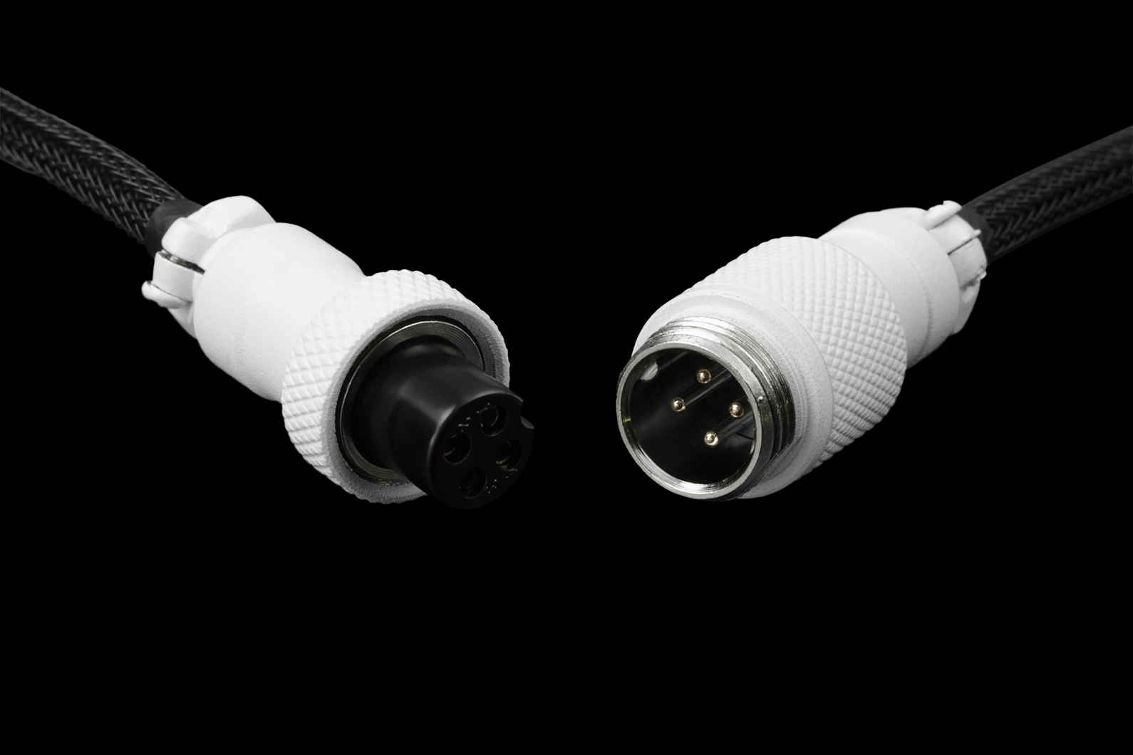 Drop Black and White Coiled Keyboard Cable | Mechanical Keyboards ...