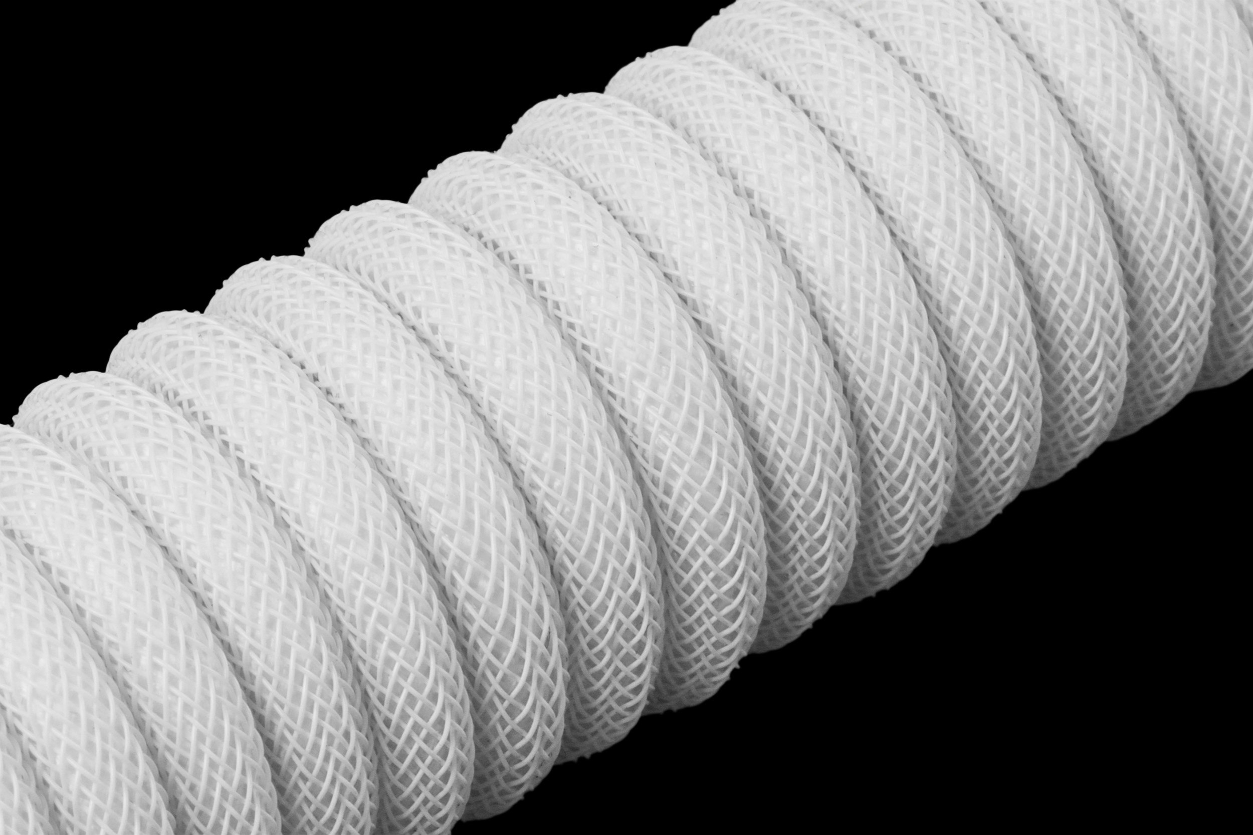 Drop Black and White Coiled Keyboard Cable Mechanical Keyboards