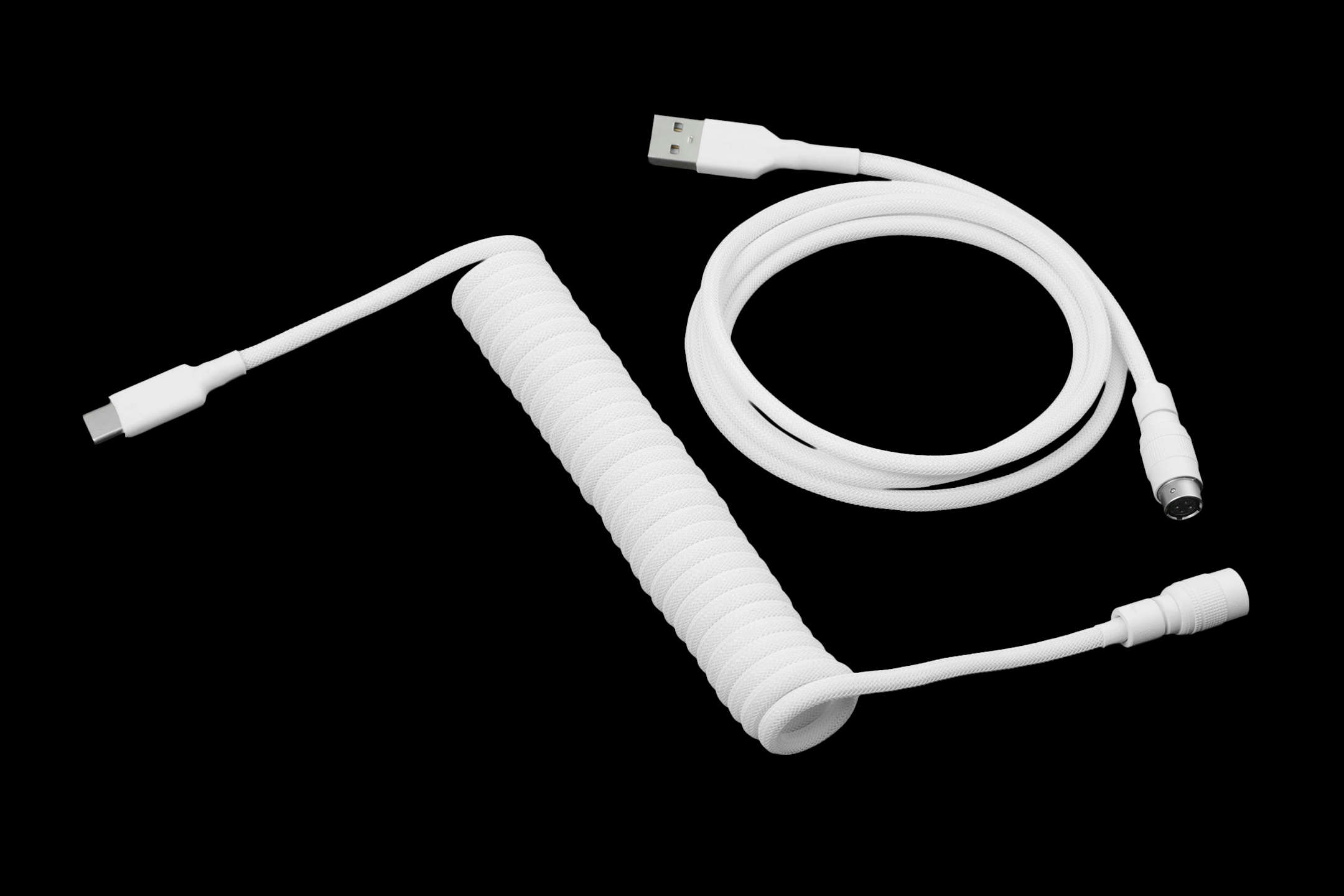 Drop Black and White Coiled Keyboard Cable | Mechanical Keyboards ...