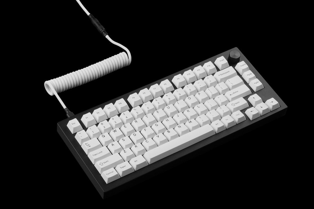 Drop Black and White Coiled Keyboard Cable