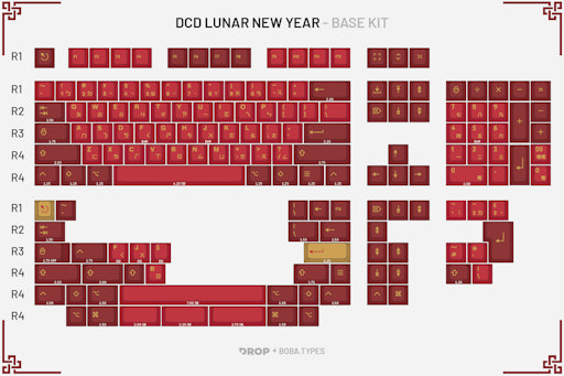 Drop + Boba.Types DCD Lunar New Year Keycap Set