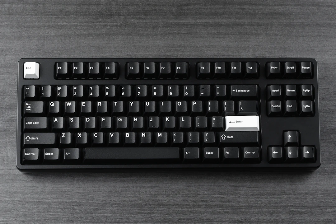 Drop DCX White-on-Black Keycap Set