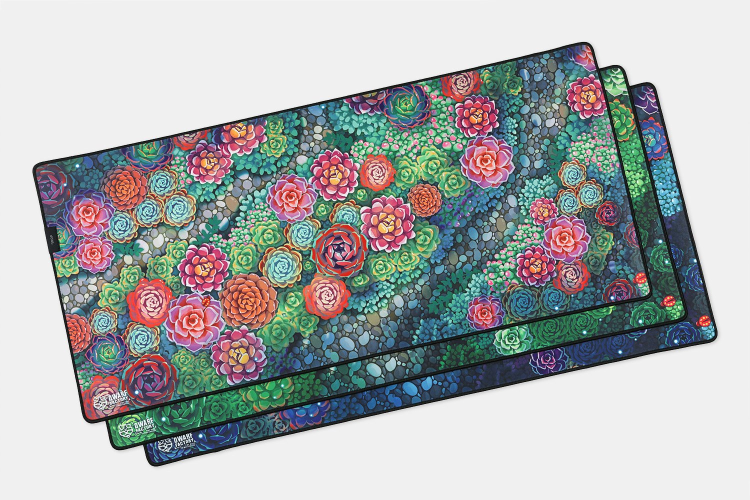 Drop + Dwarf Factory Terrarium Desk Mat Blue Battlestations Desk