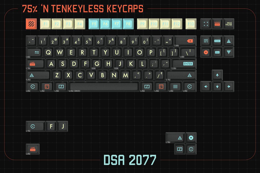 Drop + Glimy DSA 2077 Keycap Set