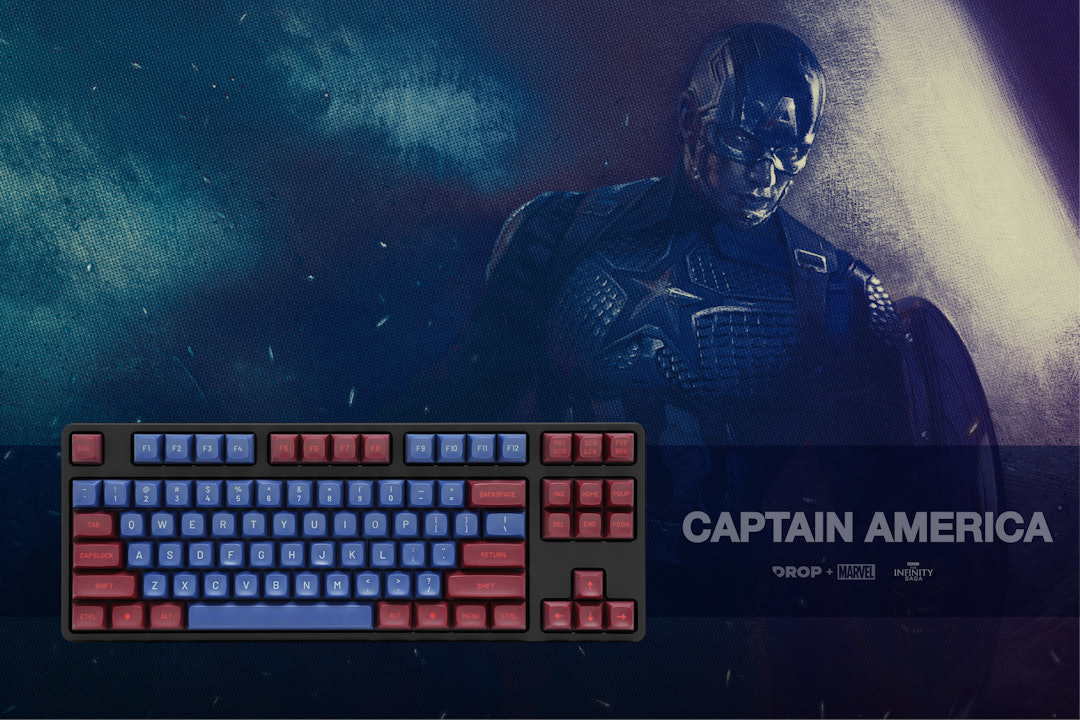 Drop + Marvel Captain America Keycap Set