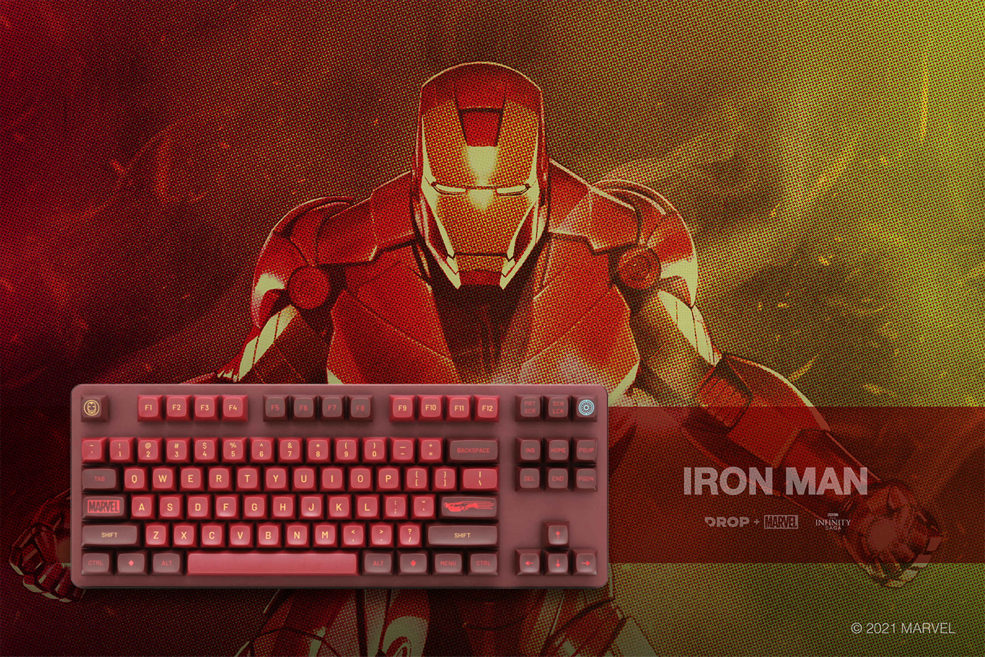 Drop + Marvel Iron Man Keycap Set | Mechanical Keyboards | Keycaps ...