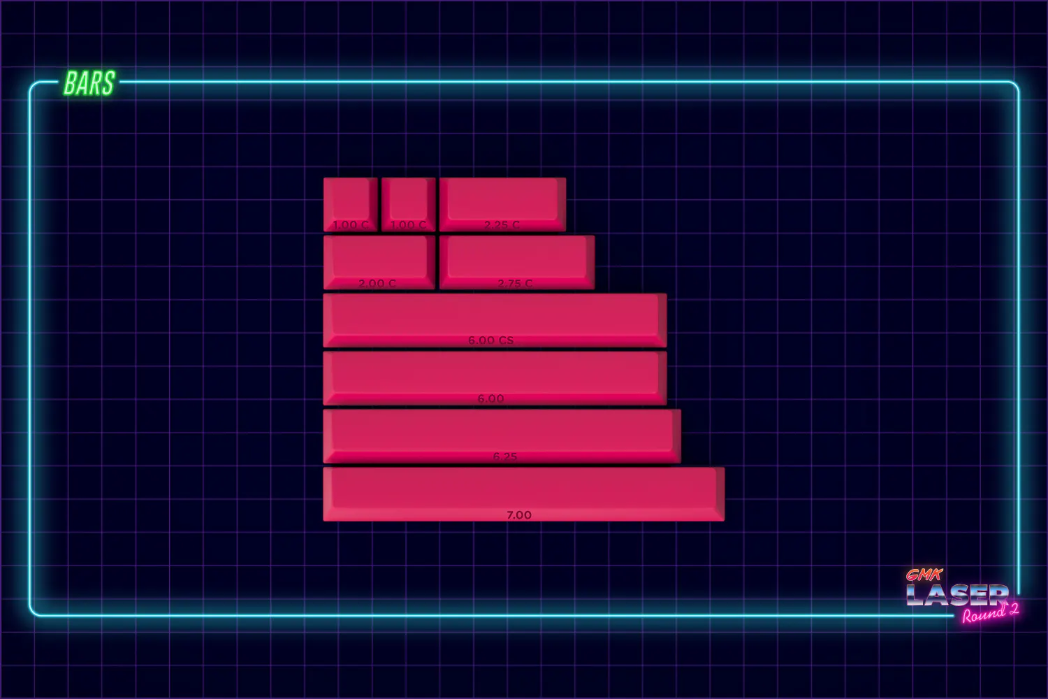 Drop + MiTo GMK Laser Custom Keycap Set - Bars
