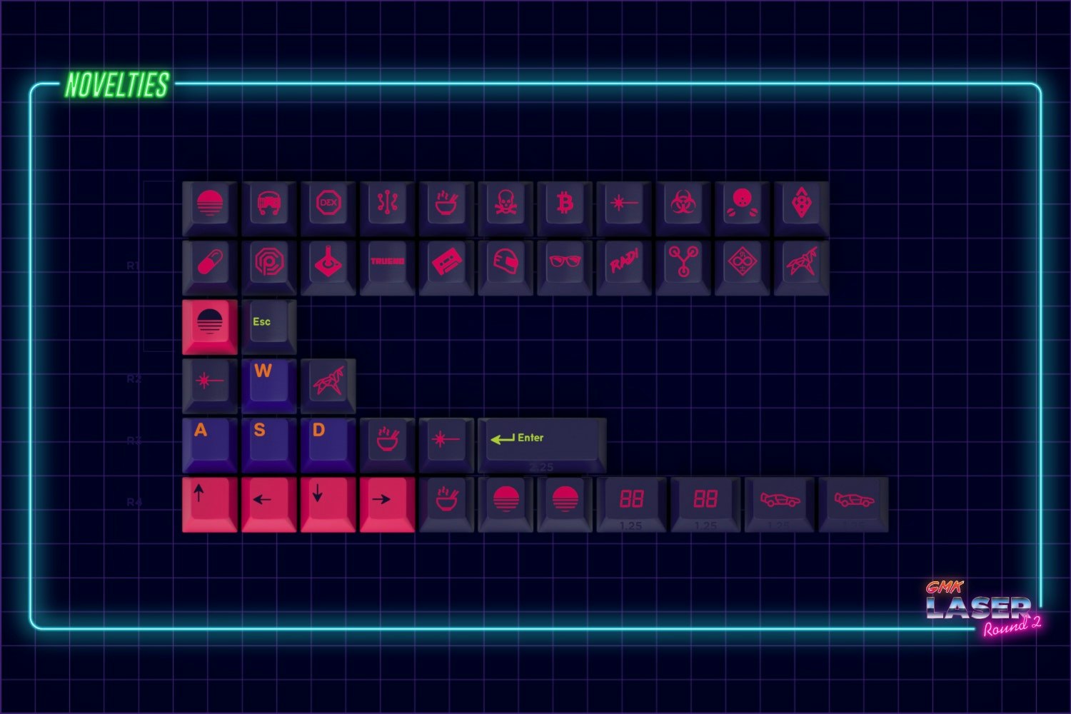 Drop + MiTo GMK Laser Novelty Keycaps