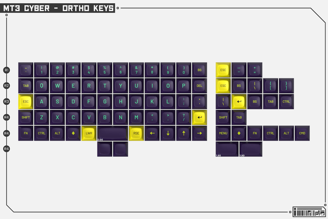 Drop + MiTo MT3 Cyber Custom Keycap Set