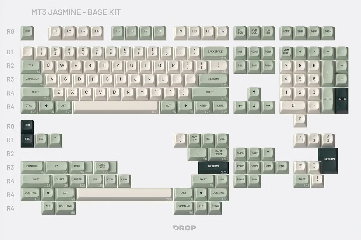 Drop MT3 Jasmine Keycap Set