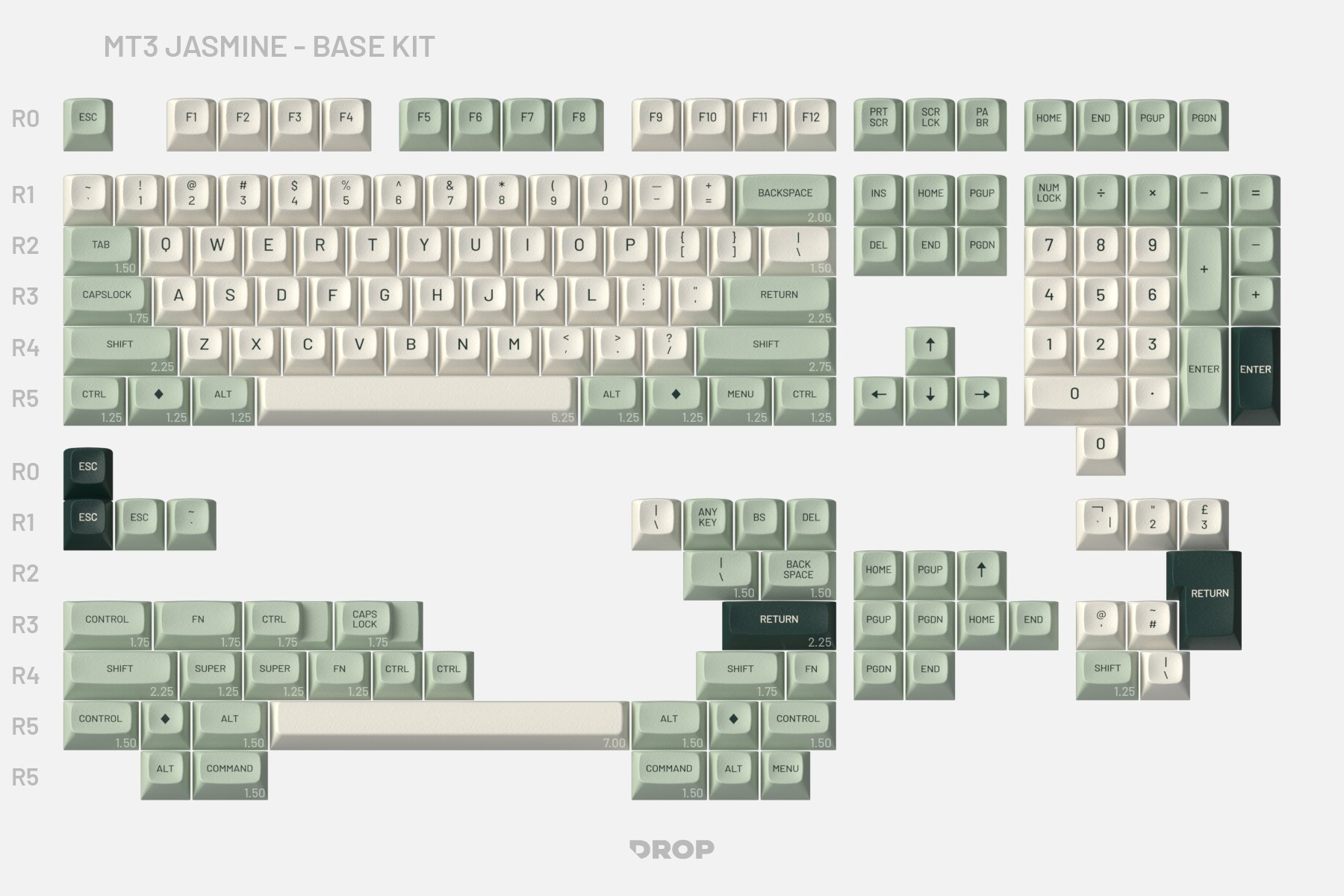 Drop MT3 Jasmine Keycap Set