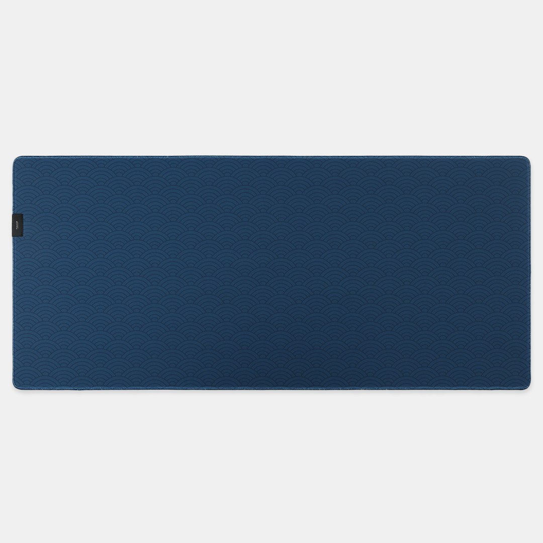 Drop + RedSuns Samurai Desk Mat Seigaiha Blue Details