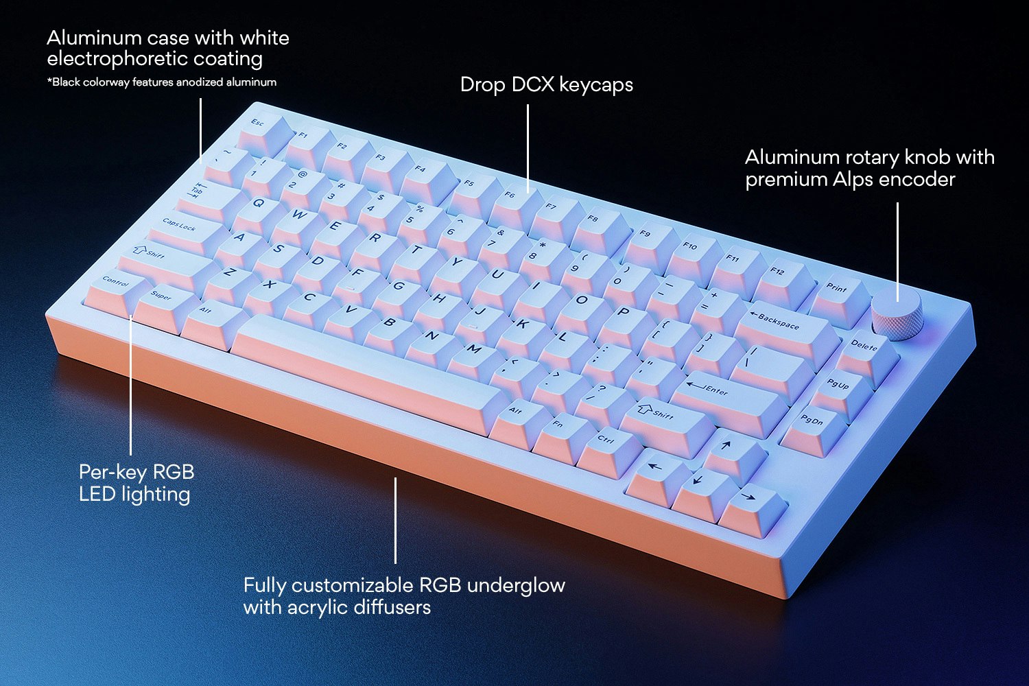 Drop SENSE75 Mechanical Keyboard Polar Mechanical Keyboards