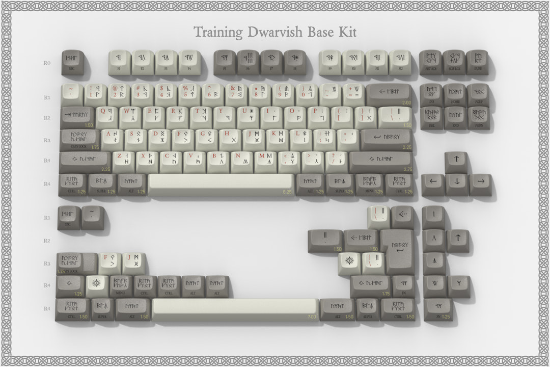 Drop + The Lord of the Rings MT3 Dwarvish Keycap Set