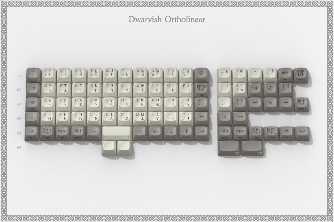 Drop + The Lord of the Rings MT3 Dwarvish Keycap Set