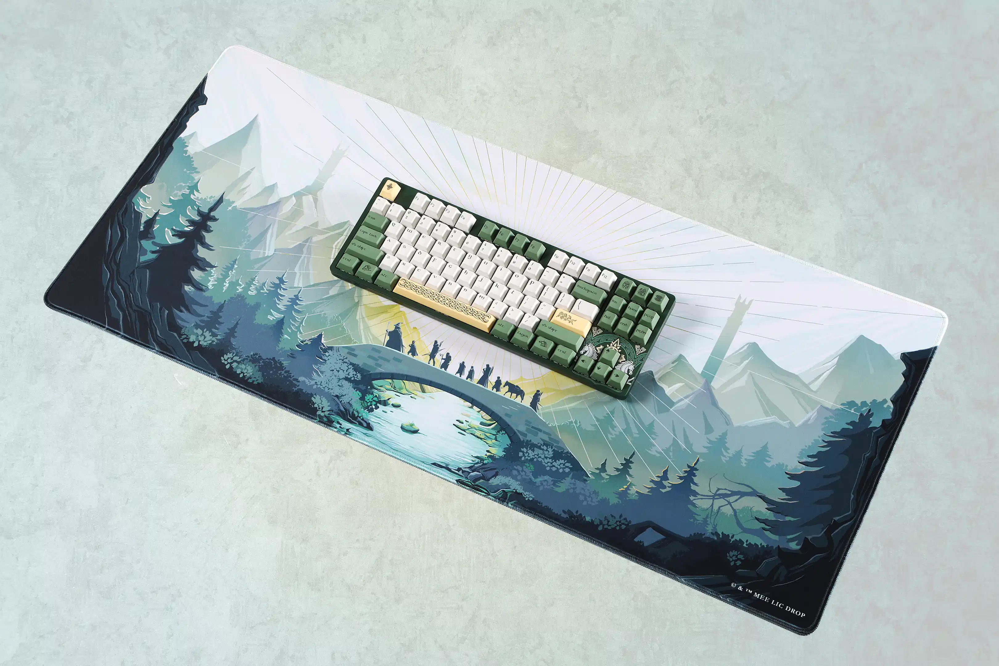 Drop + The Lord of the Rings™ Fellowship Desk Mat - Gold ...