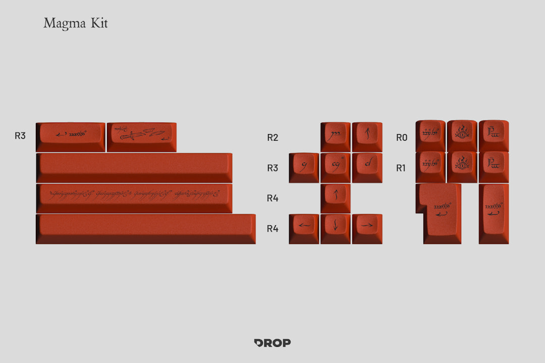 Drop + The Lord of the Rings™ MT3 Black Speech Keycap Set