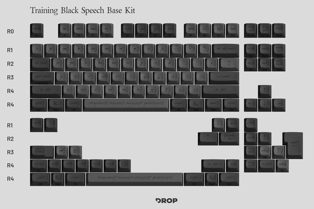 Drop + The Lord of the Rings™ MT3 Black Speech Keycap Set