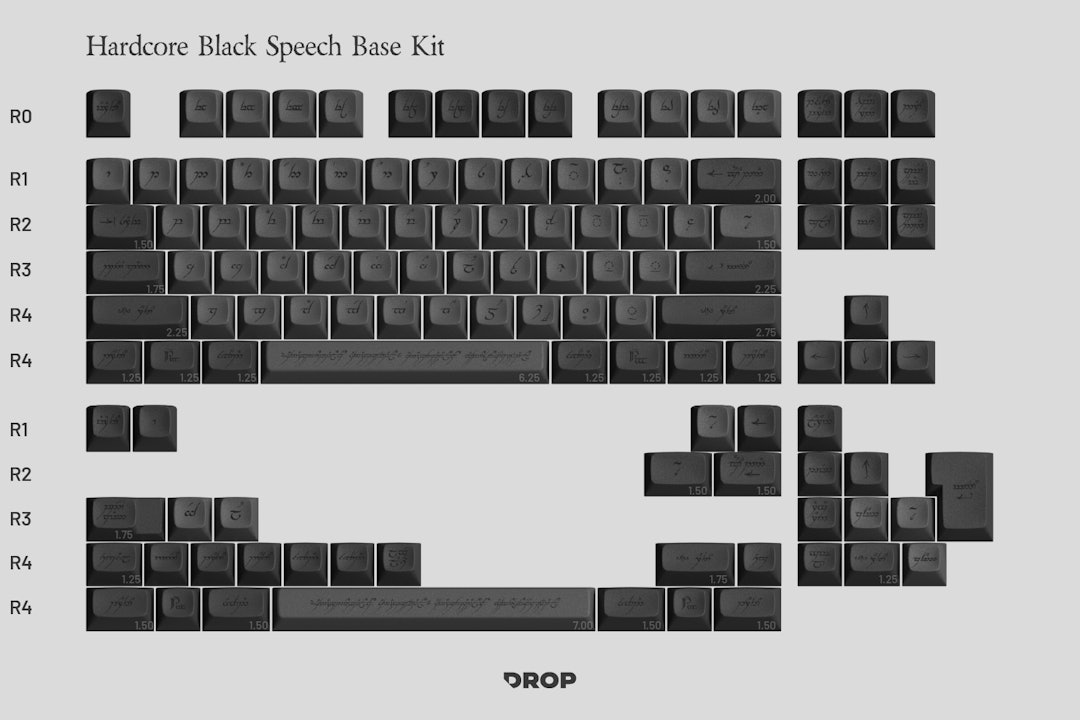 Drop + The Lord of the Rings™ MT3 Black Speech Keycap Set