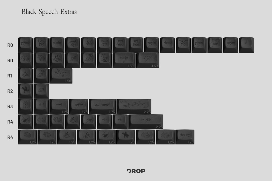 Drop + The Lord of the Rings™ MT3 Black Speech Keycap Set