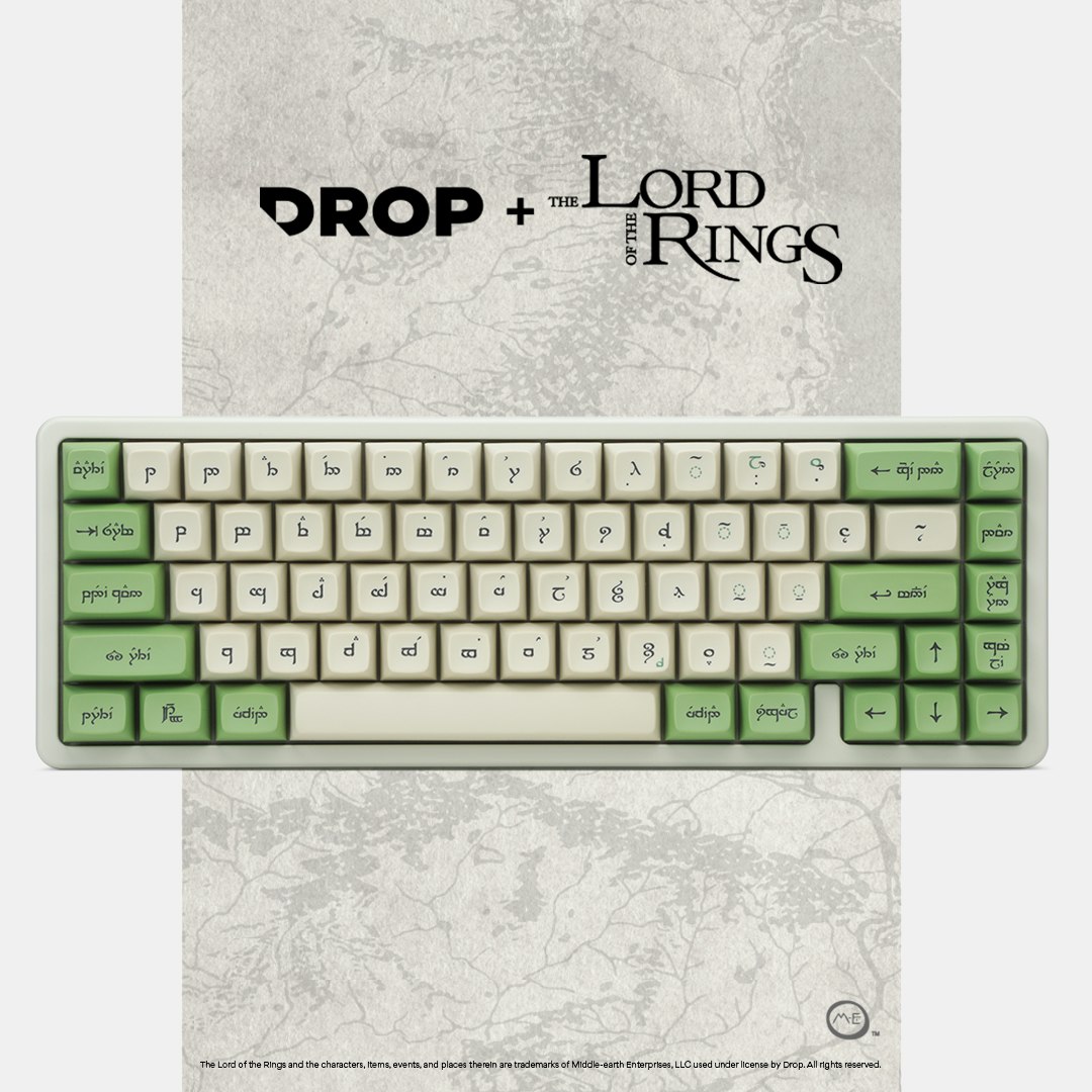 

Drop + The Lord of the Rings MT3 Elvish Keycap Set