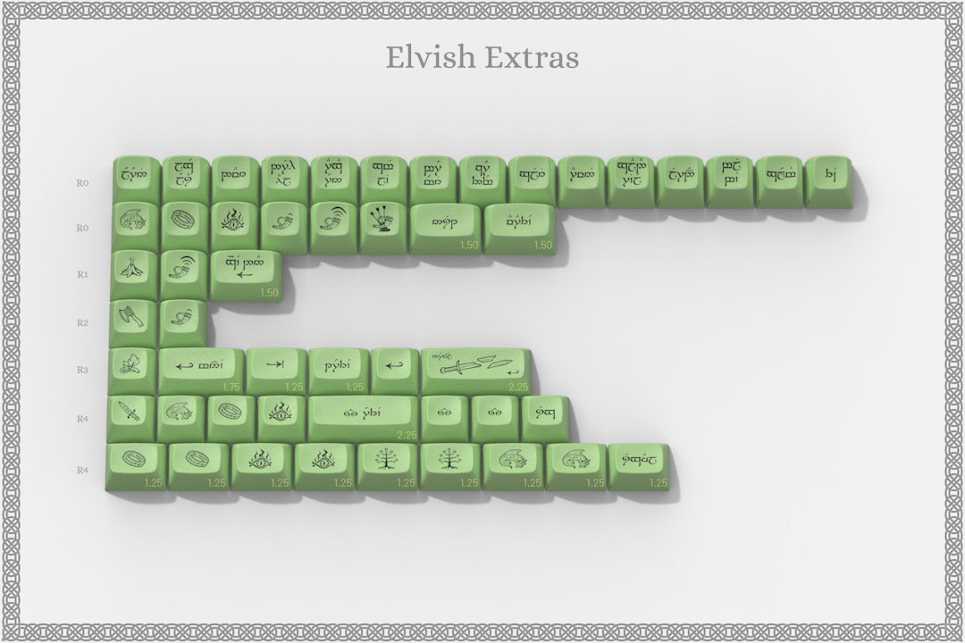 Drop + The Lord of the Rings™ MT3 Elven Keycap Set