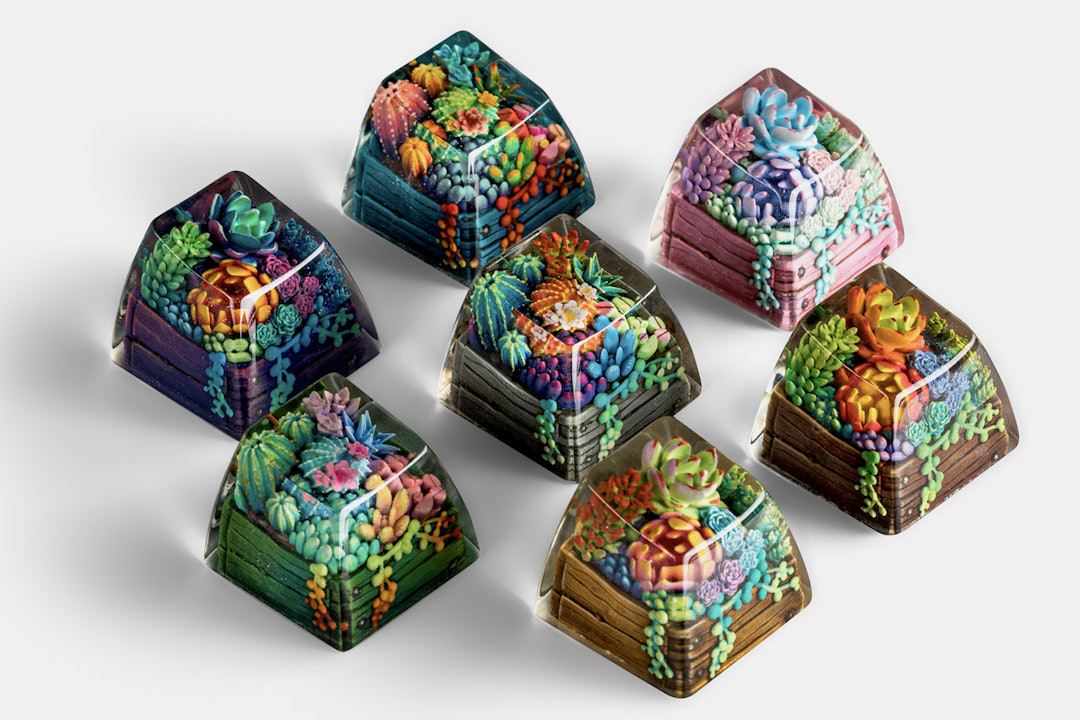 Dwarf Factory Terrarium Resin Artisan Keycap V2