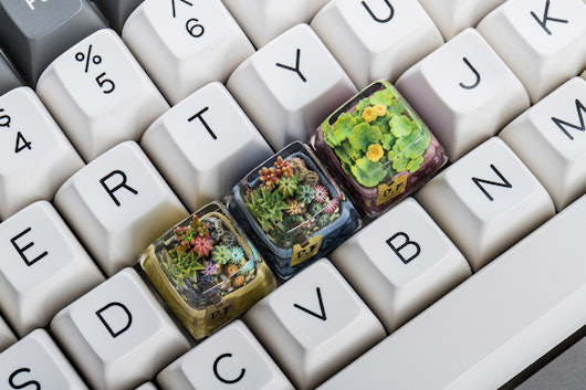 Dwarf Factory Terrarium Resin Artisan Keycap