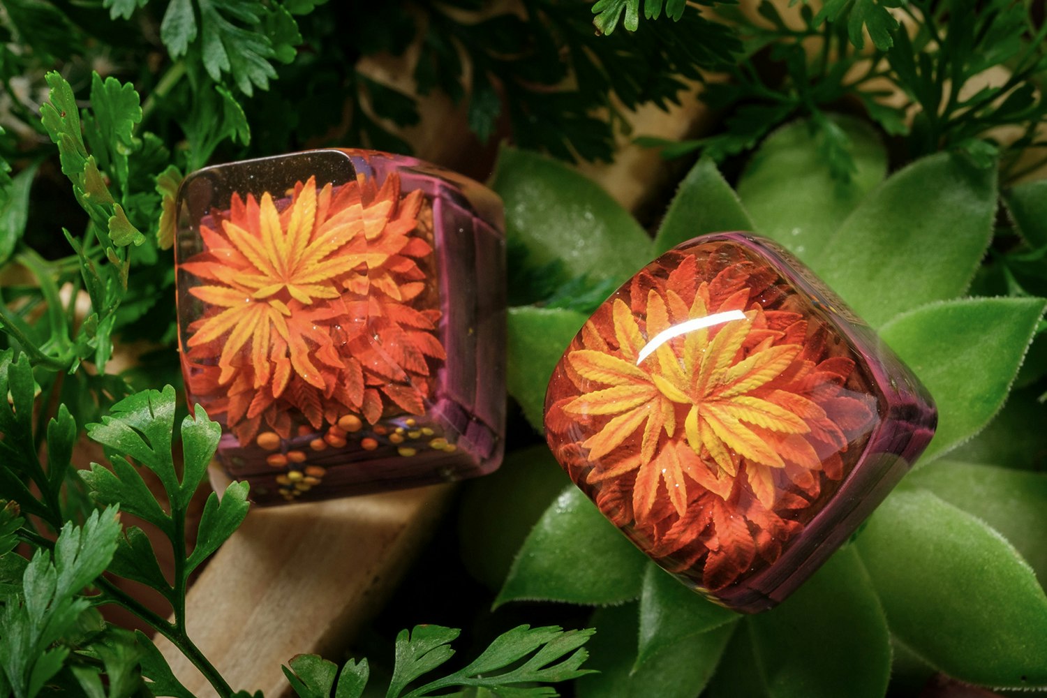 Dwarf Factory Terrarium V2 Rasta Artisan Keycap Mechanical Keyboards