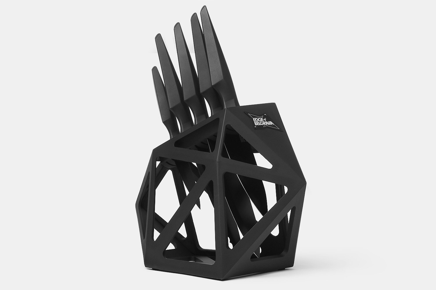 Edge of Belgravia Black Diamond Knife Block Cutlery Drop