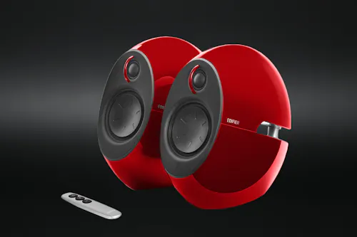 Enceintes Bluetooth Edifier E25HD Luna Eclipse - Design Courbes, Télécommande, 74 W Total, Optique & Aux - Noir