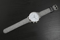 Silver Case with Gray Tweed Strap