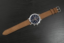 Blue Dial with Brown Suede Strap