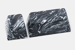 Black With White Marble-Style Swirl