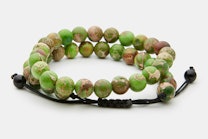 Executive Society - Beaded Bracelet - Lime, Brown Marble