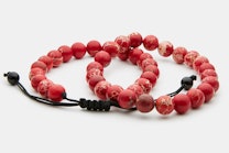 Executive Society - Beaded Bracelet - Red/Cream Granite Multi